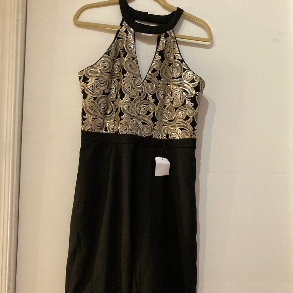NWT black and gold pantsuit